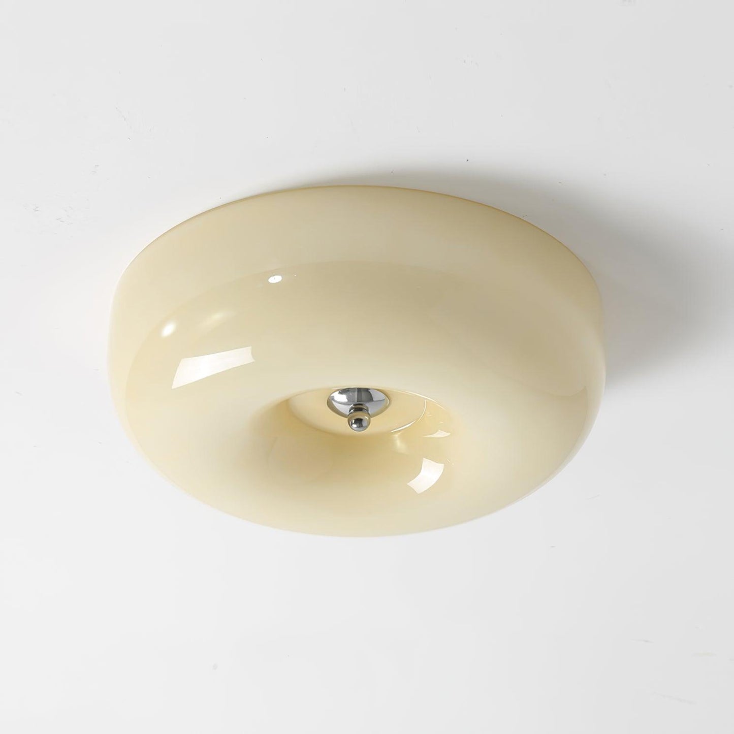 Soft White Glass Semi-Flush Ceiling Light Fixtures
