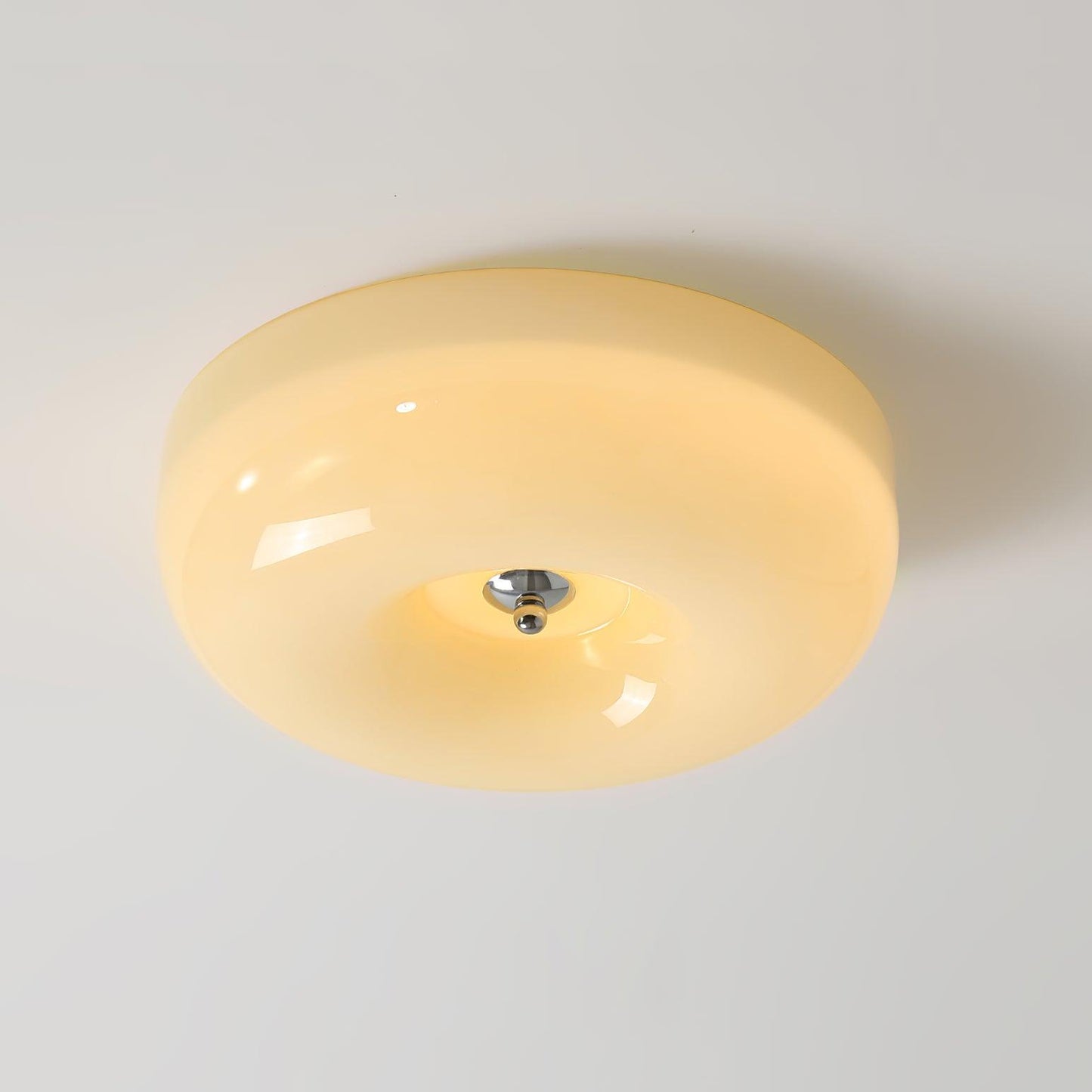 Soft White Glass Semi-Flush Ceiling Light Fixtures