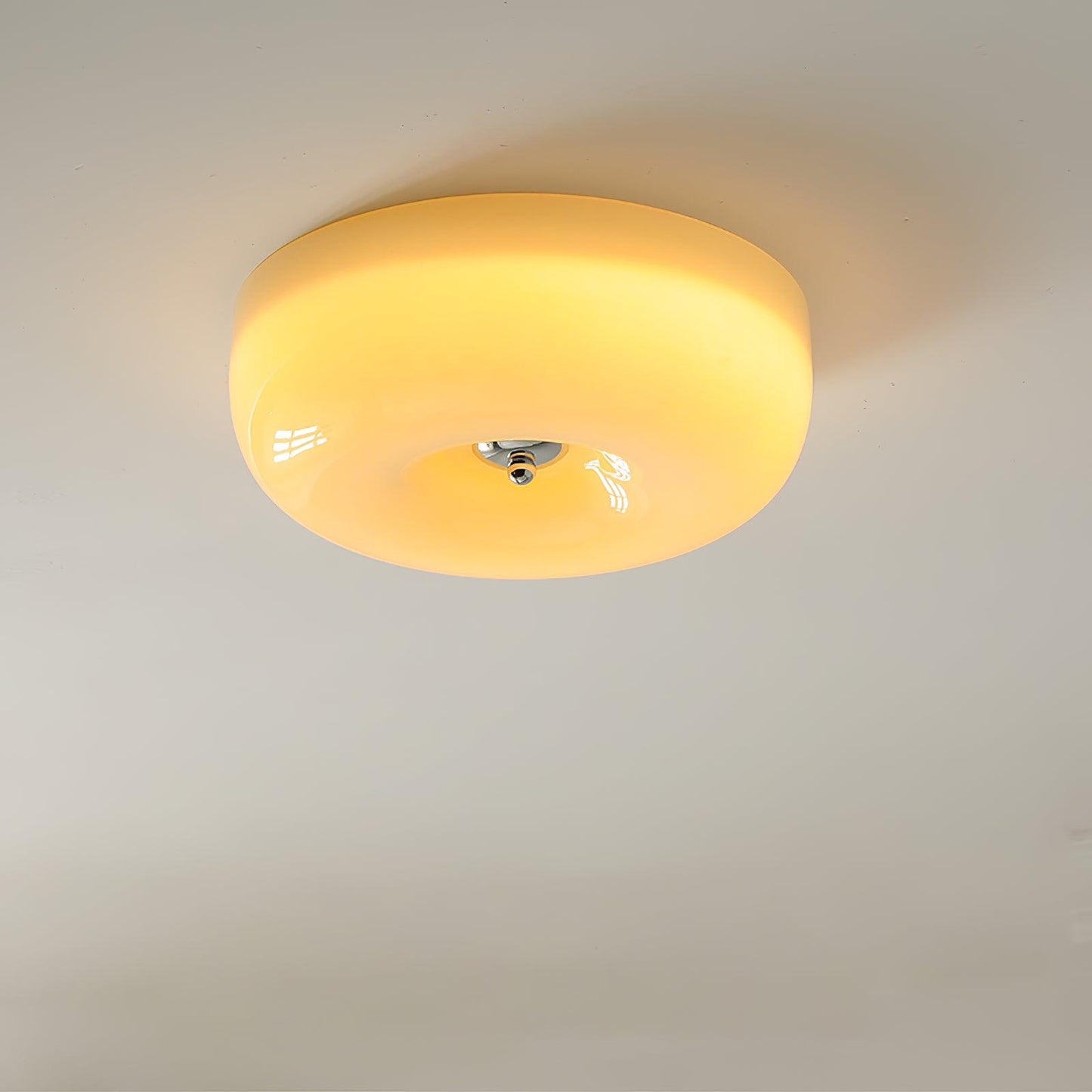 Soft White Glass Semi-Flush Ceiling Light Fixtures