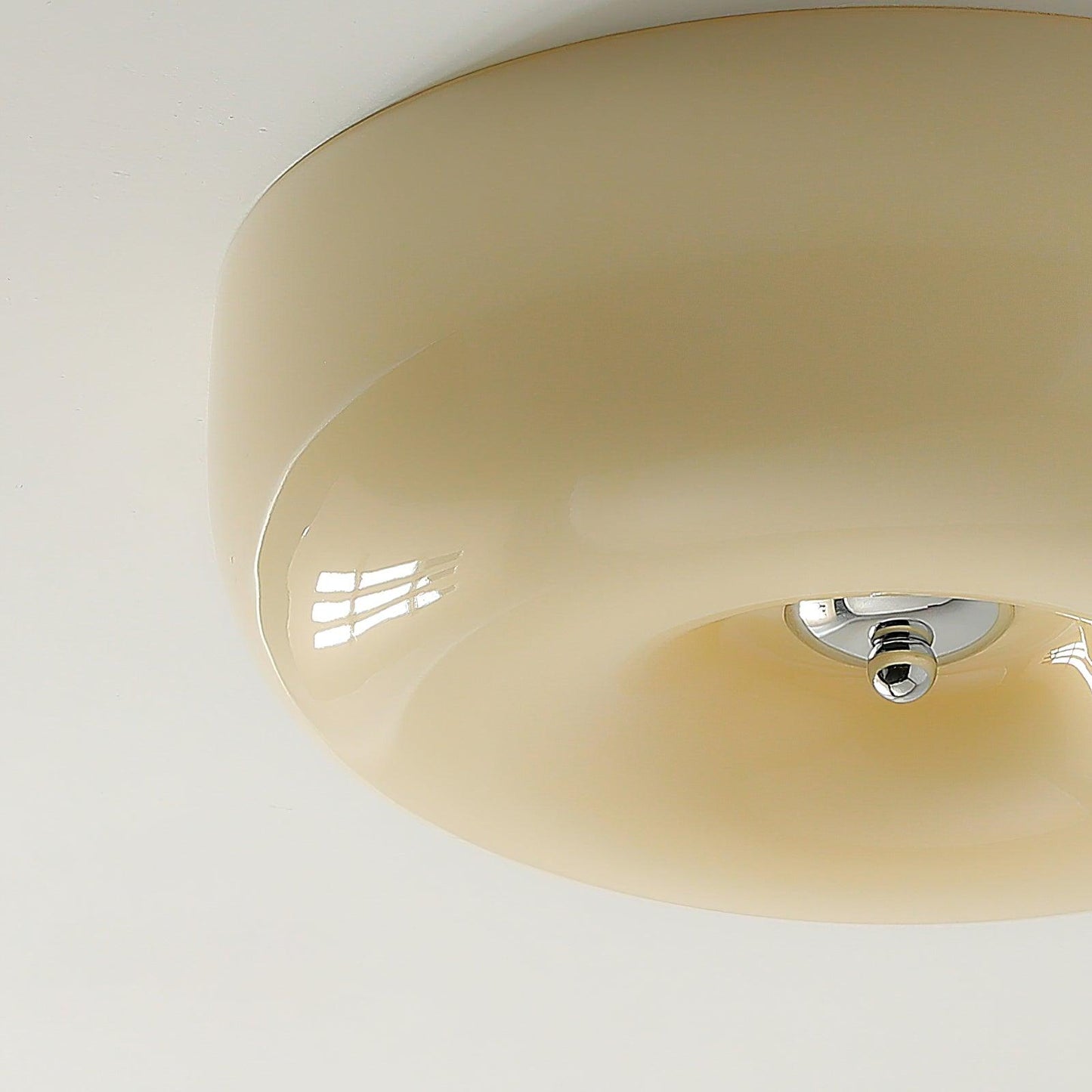 Soft White Glass Semi-Flush Ceiling Light Fixtures