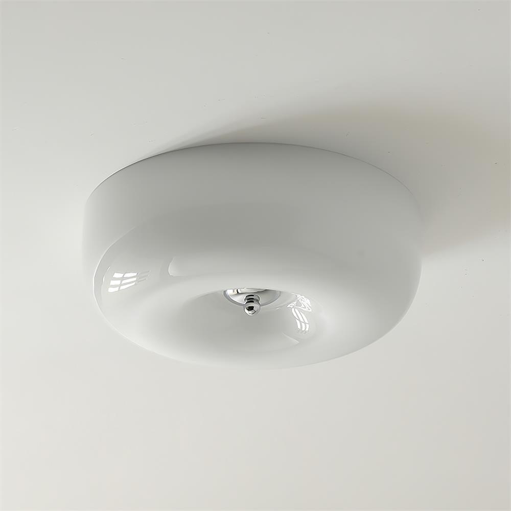 Soft White Glass Semi-Flush Ceiling Light Fixtures