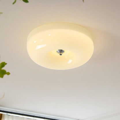 Soft White Glass Semi-Flush Ceiling Light Fixtures
