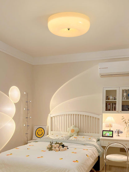Soft White Glass Semi-Flush Ceiling Light Fixtures