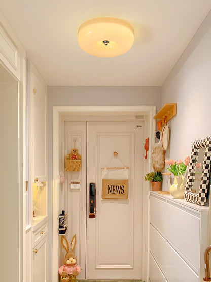 Soft White Glass Semi-Flush Ceiling Light Fixtures