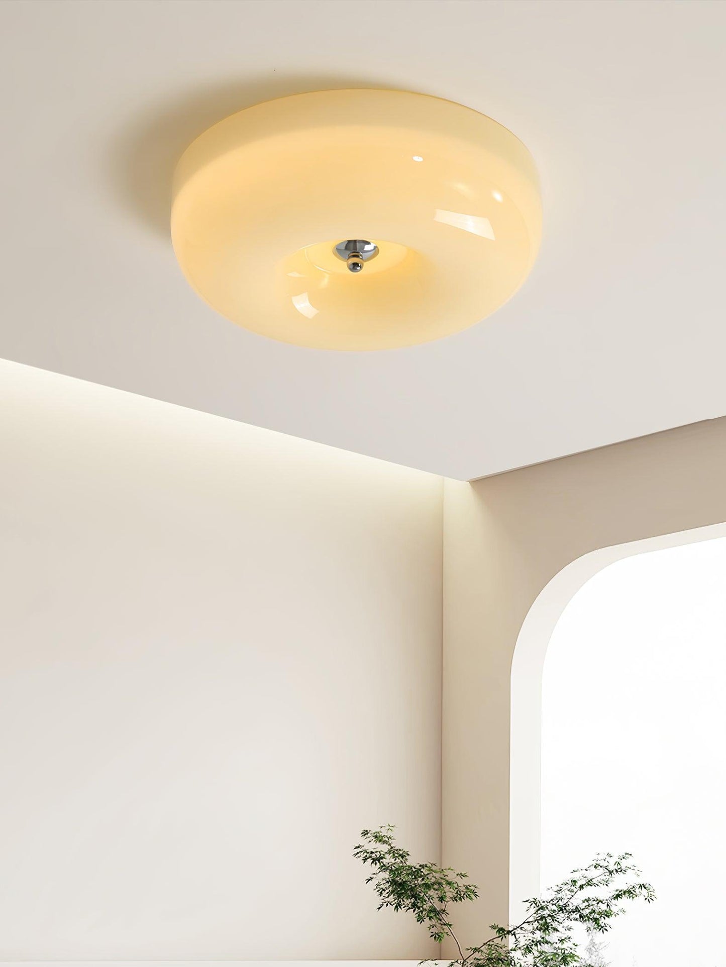 Soft White Glass Semi-Flush Ceiling Light Fixtures