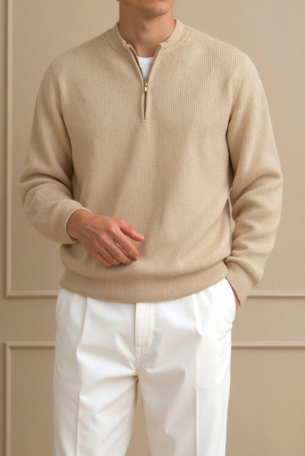 Relaxed Fit V-Neck Sweater for Men
