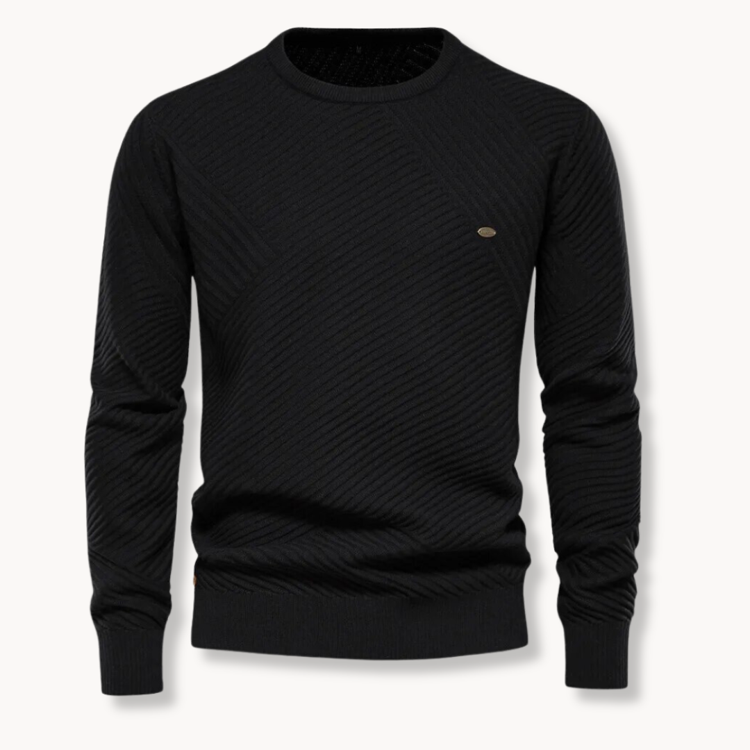 Classic Fit Crewneck Sweater - Soft Ribbed Trim
