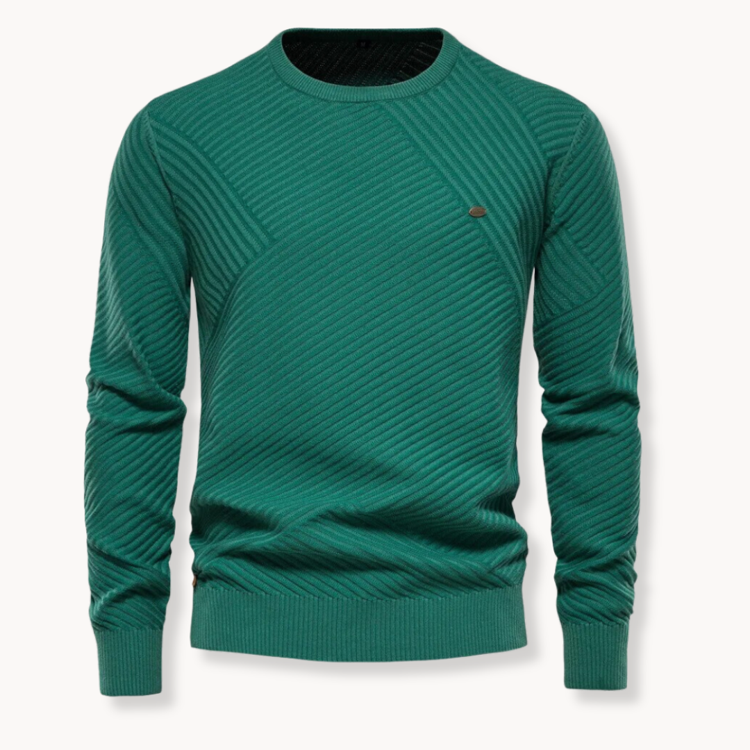 Classic Fit Crewneck Sweater - Soft Ribbed Trim