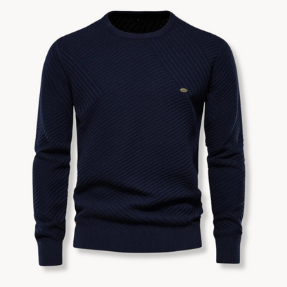 Classic Fit Crewneck Sweater - Soft Ribbed Trim - OutfitLondon