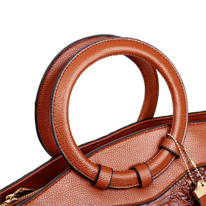 Premium PU Leather Tote Handbag with Classic Style