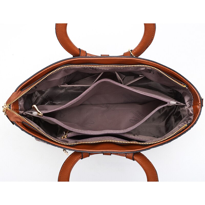 Premium PU Leather Tote Handbag with Classic Style