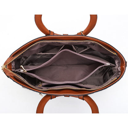 Premium PU Leather Tote Handbag with Classic Style