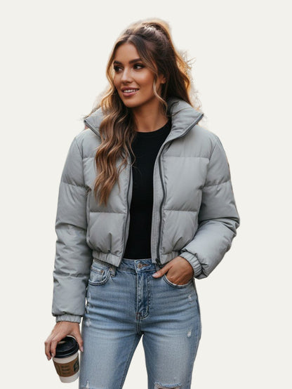 Warm Short Down Filled Women's Jacket - OutfitLondon