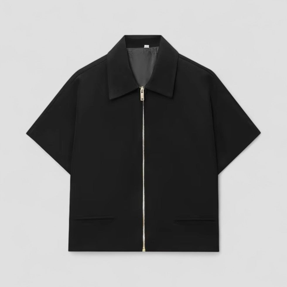 Casual Short Sleeve Zip Jacket for Women - OutfitLondon