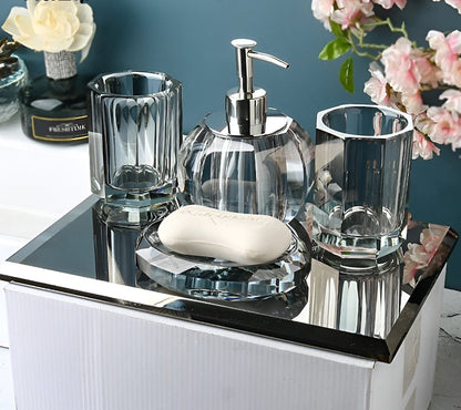 Elegant Transparent Bathroom Decor Set - OutfitLondon