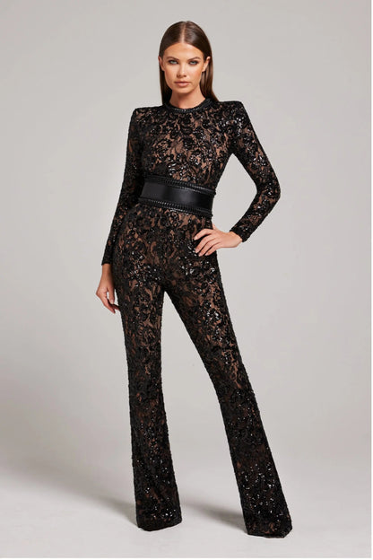 Women's Elegant Crystal Bodysuit