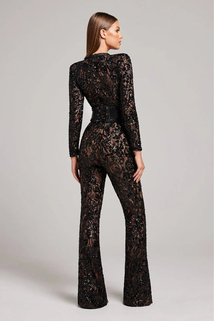 Women's Elegant Crystal Bodysuit