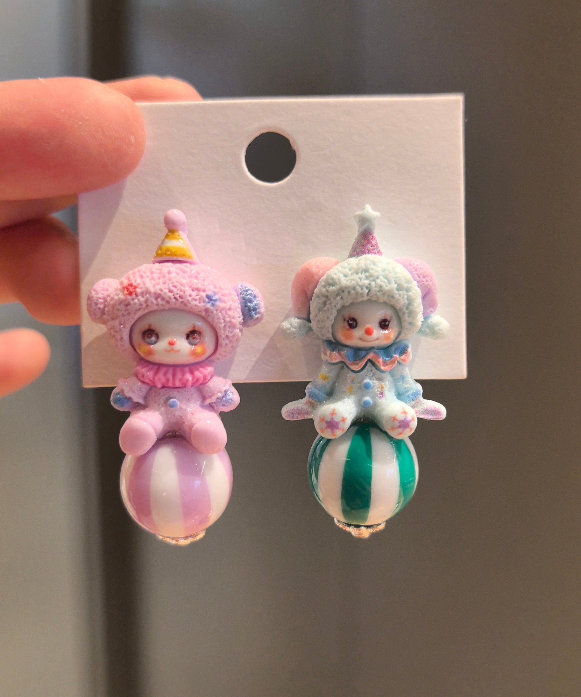 Teen Girls Asymmetric Alloy Stud Earrings Cartoon Doll Design - OutfitLondon