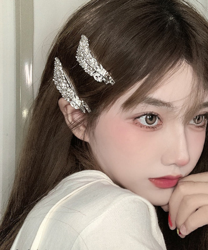 Women's Hair Pin Silk Alloy Zircon Feather Embellished - OutfitLondon
