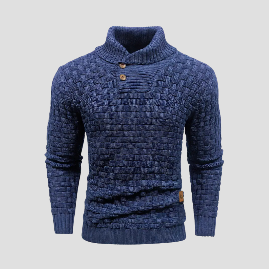 Warm Crew Neck Textured Knit Sweater - OutfitLondon