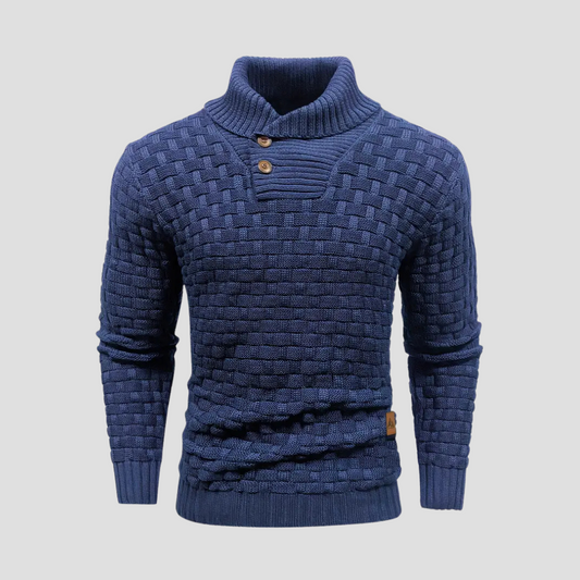 Warm Crew Neck Textured Knit Sweater - OutfitLondon