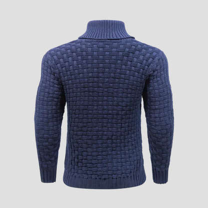 Warm Crew Neck Textured Knit Sweater
