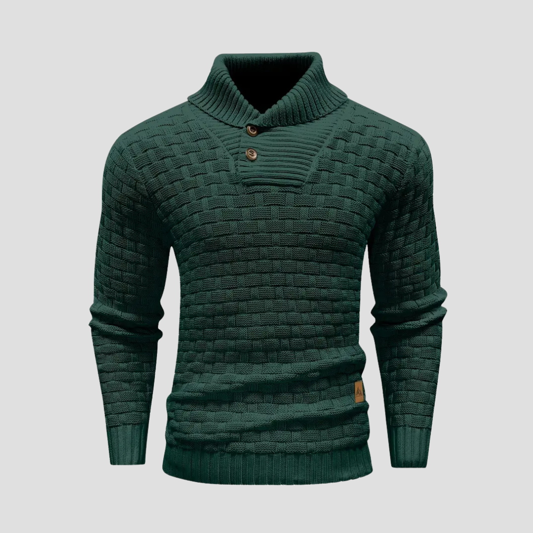 Warm Crew Neck Textured Knit Sweater