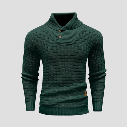 Warm Crew Neck Textured Knit Sweater