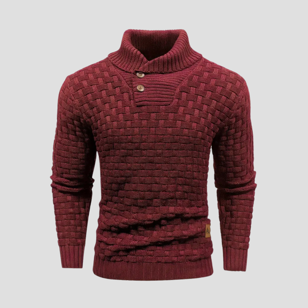 Warm Crew Neck Textured Knit Sweater