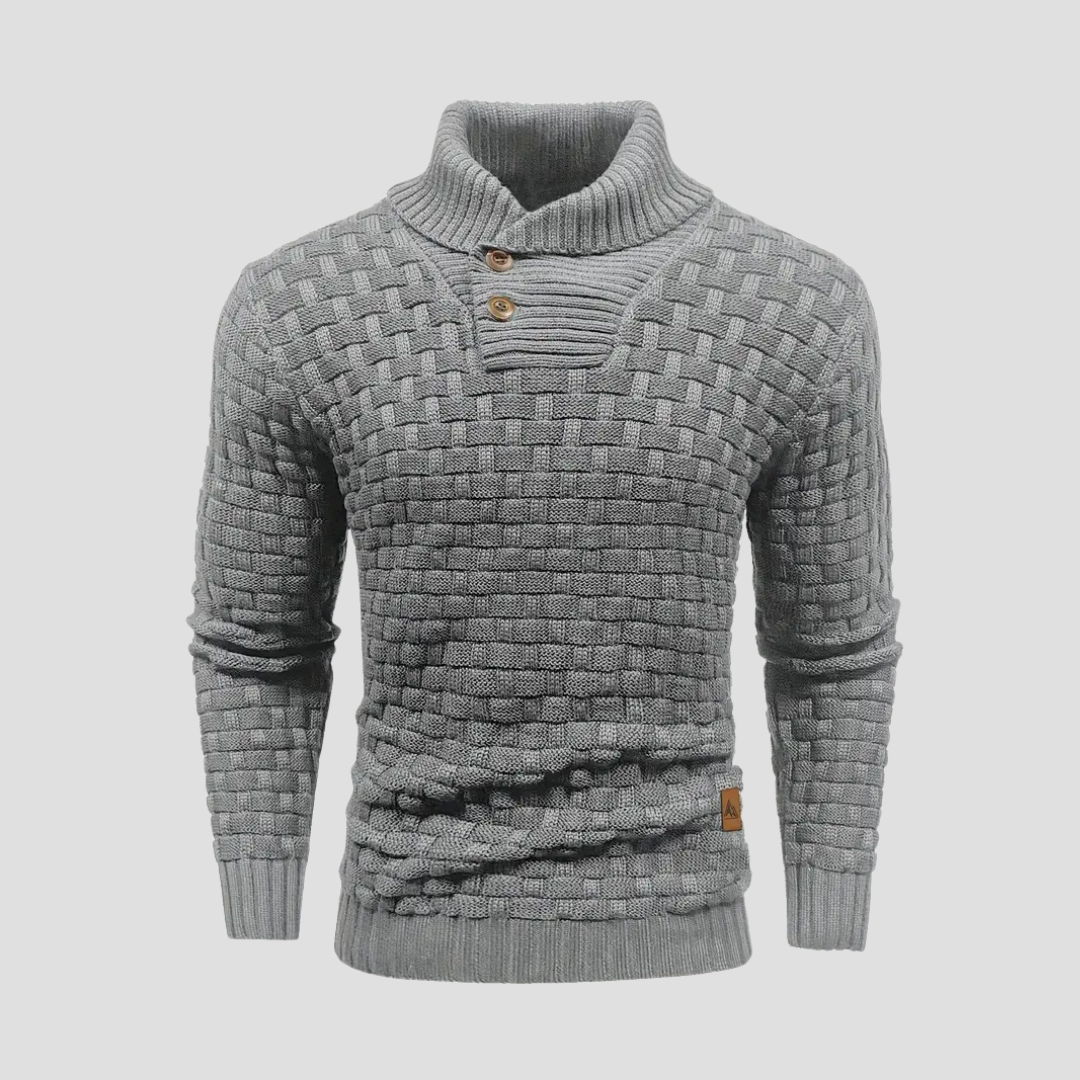 Warm Crew Neck Textured Knit Sweater