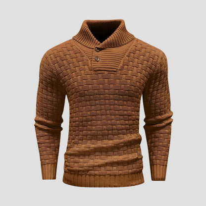 Warm Crew Neck Textured Knit Sweater