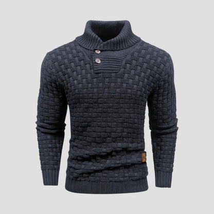 Warm Crew Neck Textured Knit Sweater