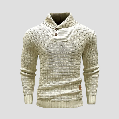 Warm Crew Neck Textured Knit Sweater