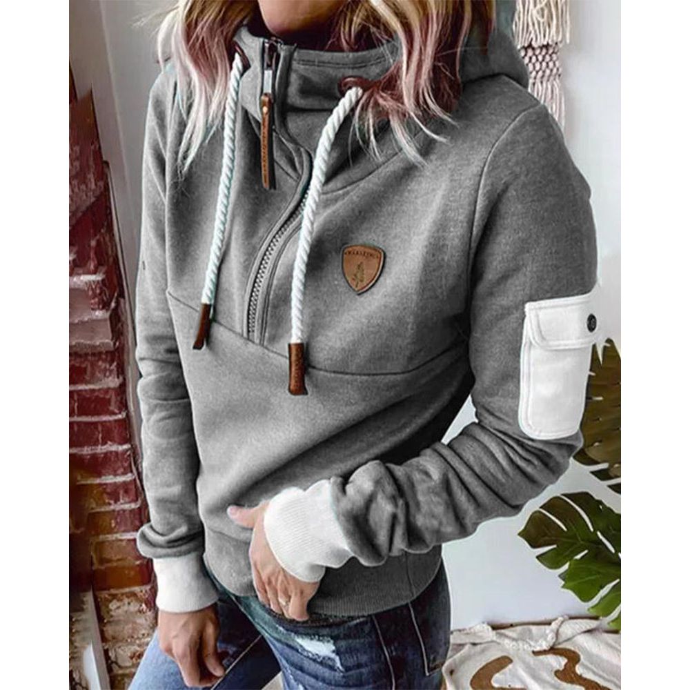 Women's Fleece Lined Half Zip Hoodie