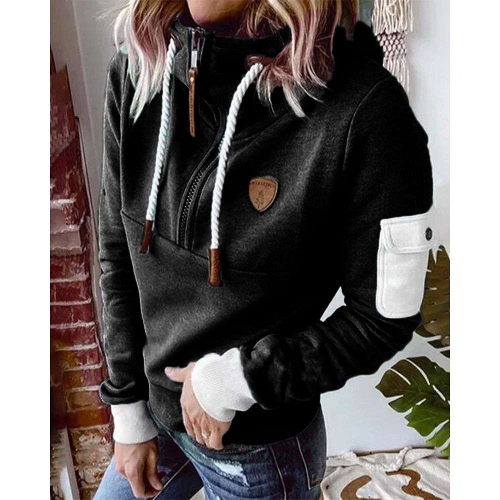 Women's Fleece Lined Half Zip Hoodie