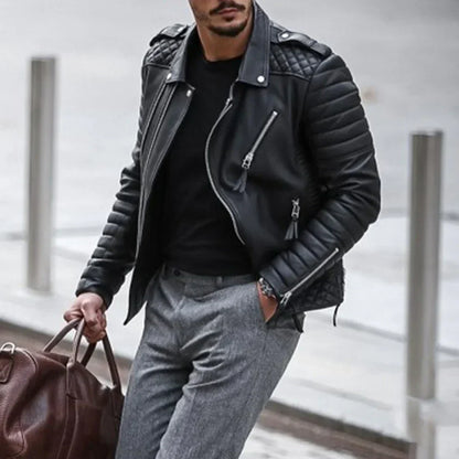 Classic Stylish Men's Leather Coat