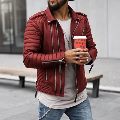 Classic Stylish Men's Leather Coat