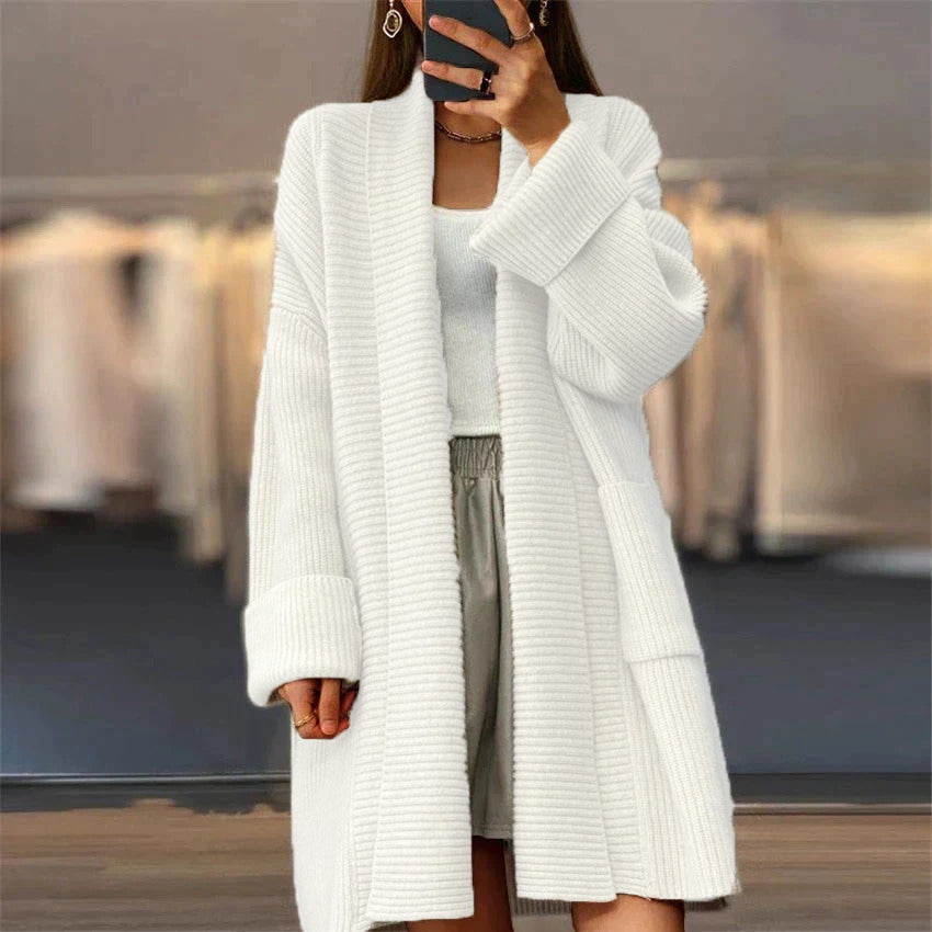 Women's Cozy Sweater with Big Pockets - OutfitLondon