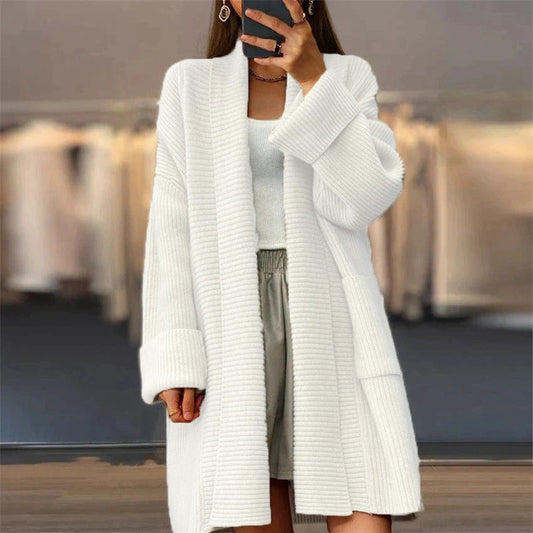 Women's Cozy Sweater with Big Pockets - OutfitLondon