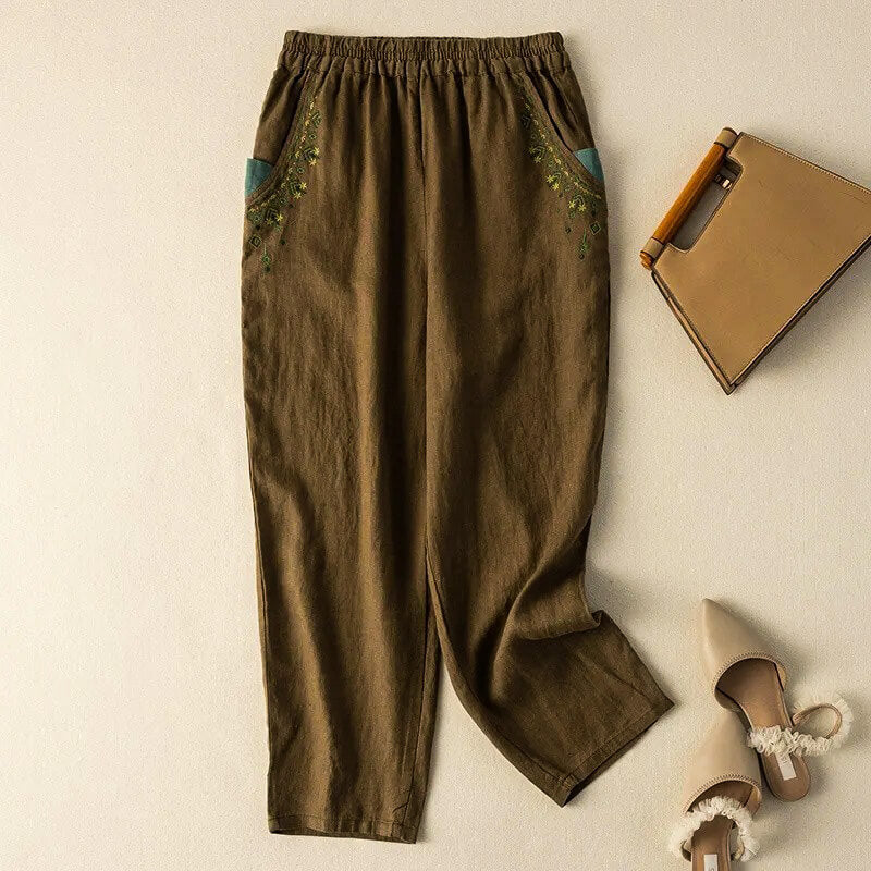 Comfortable Loose Fit Embroidered Pants