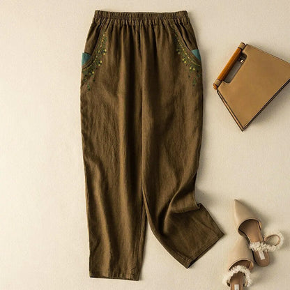 Comfortable Loose Fit Embroidered Pants