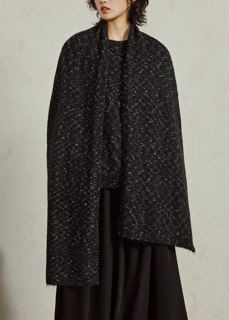 Reversible Wool Scarf And Sweater Set Thick Cozy Autumn Dual Wear - OutfitLondon