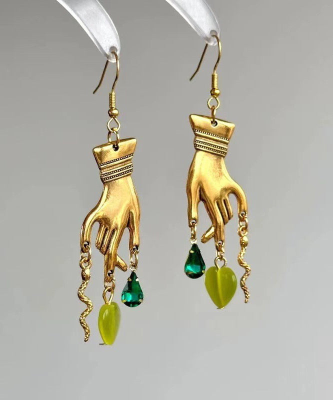 Women's Gold Plated Crystal Dangle Earrings - OutfitLondon