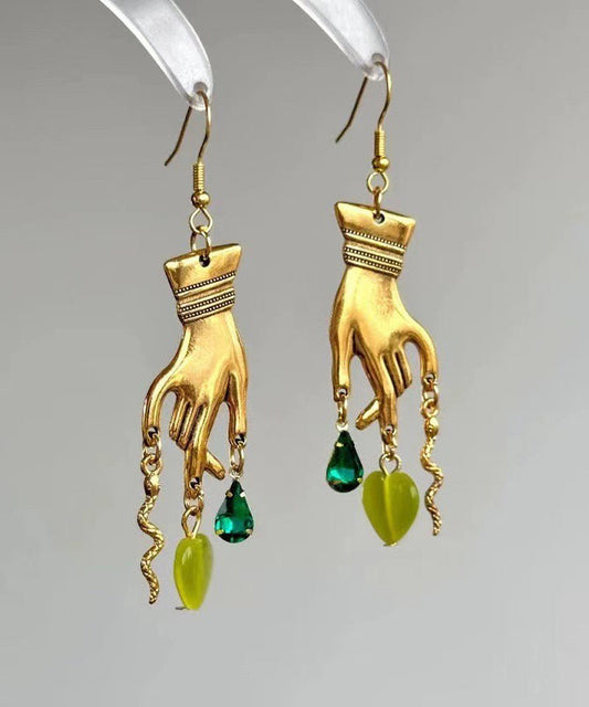 Women's Gold Plated Crystal Dangle Earrings - OutfitLondon