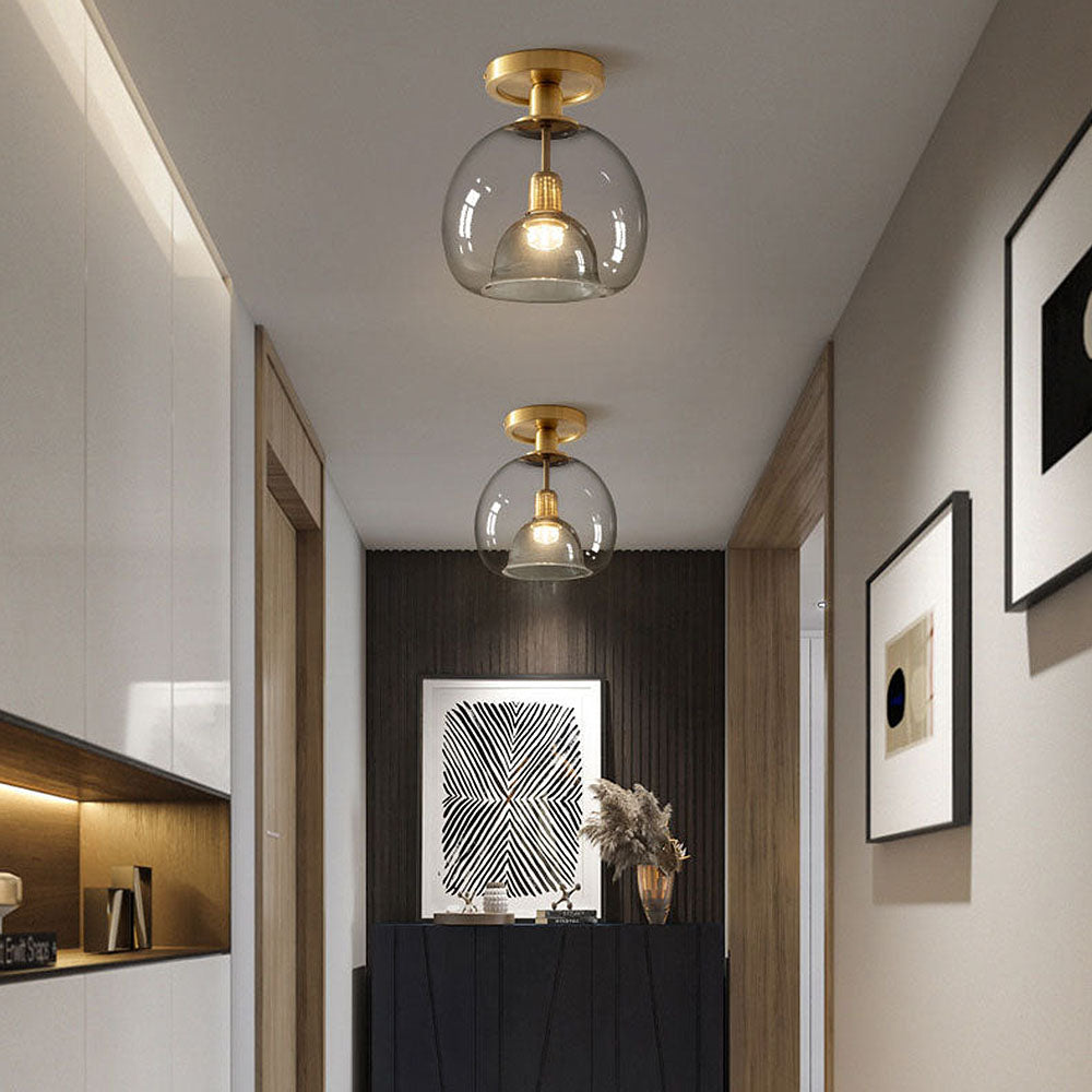 Modern Silver Glass Hallway Light Fixture - OutfitLondon
