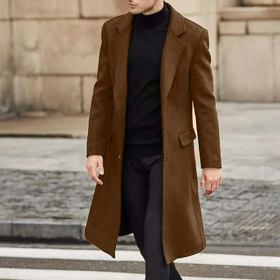 Classic Men's Trench Coat with Slim Fit Design - OutfitLondon