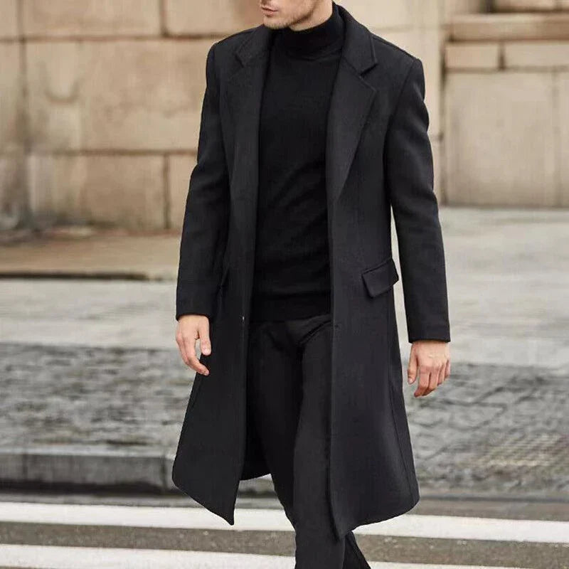 Classic Men's Trench Coat with Slim Fit Design