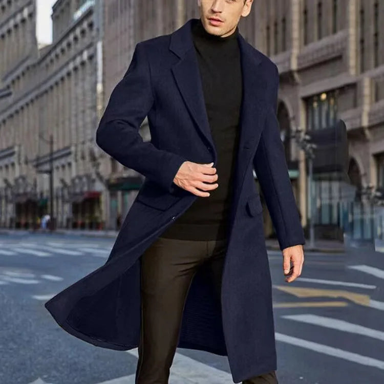 Classic Men's Trench Coat with Slim Fit Design