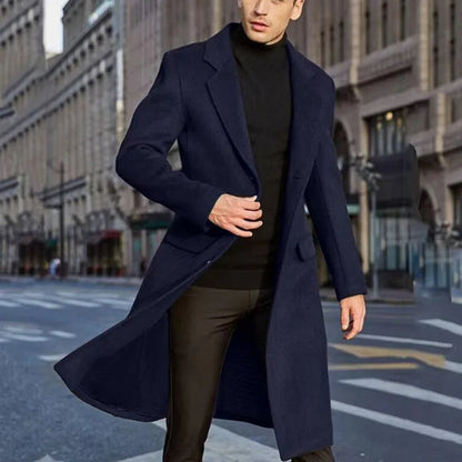 Classic Men's Trench Coat with Slim Fit Design