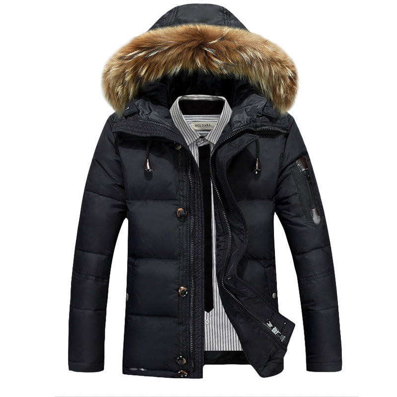 Men's Insulated Snow Jacket with Faux Fur Trim - OutfitLondon